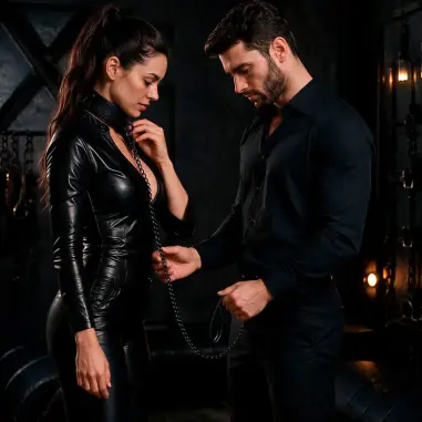 Collar con Cadena con Forro de Neopreno | Fetish Submissive