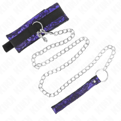 KINK - COLLAR CON CORREA 105 CM CORTO DE ENCAJE DE TERCIOPELO CON RIBETE DE NAILON 44 X 5.5 CM KINK COLLAR & GAG