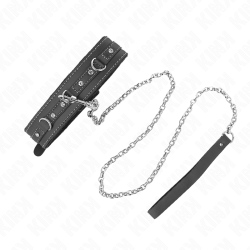 KINK - COLLAR CON CORREA 105 CM DE PIEL DE PVC REMACHE DE DIAMANTES DE IMITACIÓN 41.5 X 4 CM KINK COLLAR & GAG
