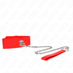 KINK - COLLAR CON CORREA 65 CM ANCHO ROJO AJUSTABLE 33.5-41 CM X 5 CM KINK COLLAR & GAG