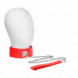 KINK - COLLAR CON CORREA 65 CM ANCHO ROJO AJUSTABLE 33.5-41 CM X 5 CM KINK COLLAR & GAG 2