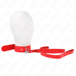 KINK - COLLAR CON CORREA 116 CM FINO ROJO AJUSTABLE 32-50 CM X 8 CM KINK COLLAR & GAG 2