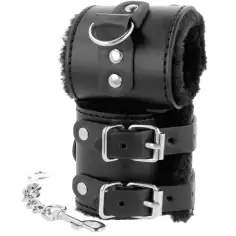DARKNESS - ESPOSAS CUERO CON FORRO AJUSTABLES NEGRO 2
