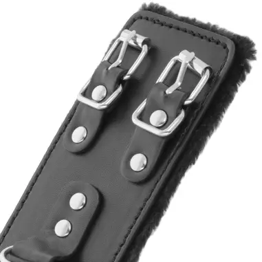 Esposas Cuero con Forro Ajustables Negro - BDSM | Darkness