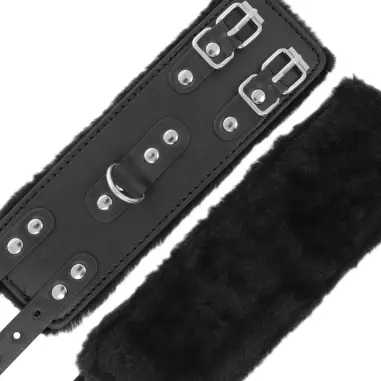 Esposas Cuero con Forro Ajustables Negro - BDSM | Darkness