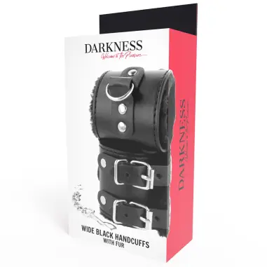 Esposas Cuero con Forro Ajustables Negro - BDSM | Darkness