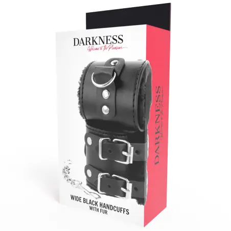 Esposas Cuero con Forro Ajustables Negro - BDSM | Darkness