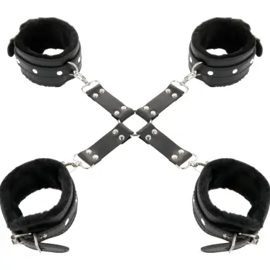 Esposas de Cuero para Pies y Manos Negro - BDSM | Darkness
