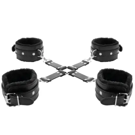 Esposas de Cuero para Pies y Manos Negro - BDSM | Darkness