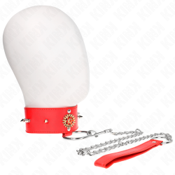 KINK - COLLAR CON CORREA 65 CM CUELLO DE DIAMANTES ROJO AJUSTABLE 35-51 CM X 7 CM KINK COLLAR & GAG 2
