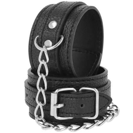 Esposas Leather Negro Textura - Ajustable | Darkness