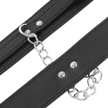 Esposas Leather Negro Textura - Ajustable | Darkness