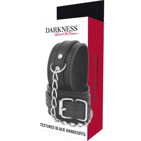 Esposas Leather Negro Textura - Ajustable | Darkness
