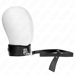 KINK - COLLAR CON CORREA 116 CM CON TACHUELAS PLATEADAS MODELO 4 NEGRO AJUSTABLE 40-48 CM X 6 CM KINK COLLAR & GAG 2