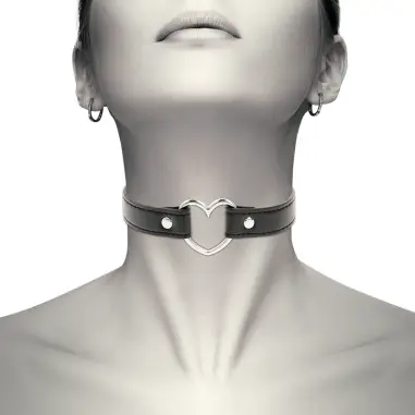 Collar Cuero Vegano Accesorio Woman Corazón - Ajustable