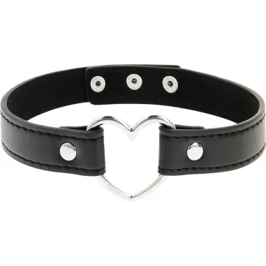 Collar Cuero Vegano Accesorio Woman Corazón - Ajustable