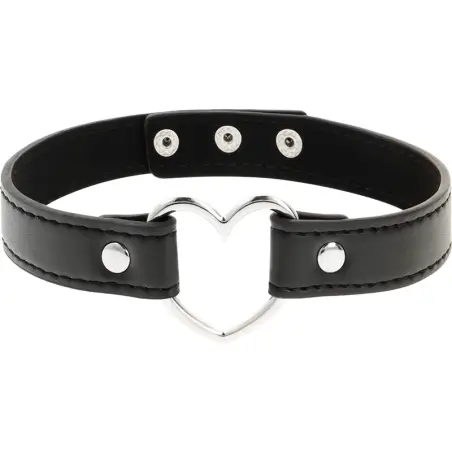Collar Cuero Vegano Accesorio Woman Corazón - Ajustable