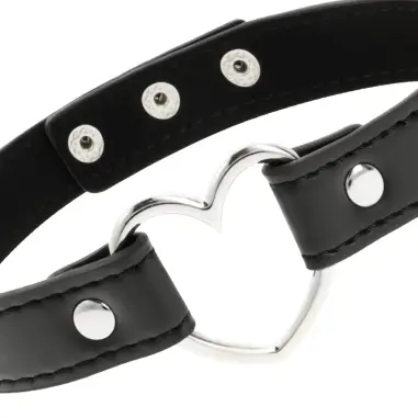 Collar Cuero Vegano Accesorio Woman Corazón - Ajustable
