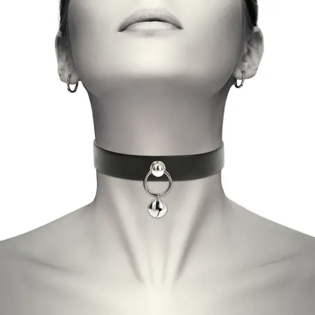 Collar Cuero Vegano Accesorio Woman Cascabel/Aro - Ajustable