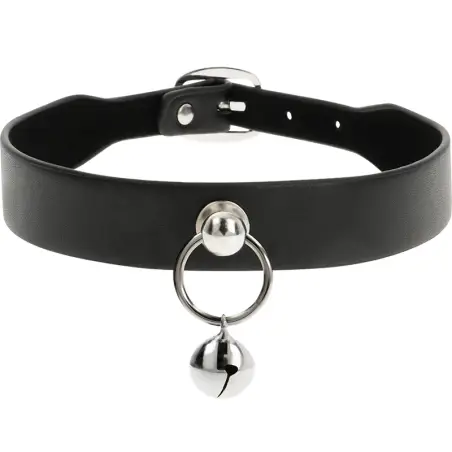 Collar Cuero Vegano Accesorio Woman Cascabel/Aro - Ajustable