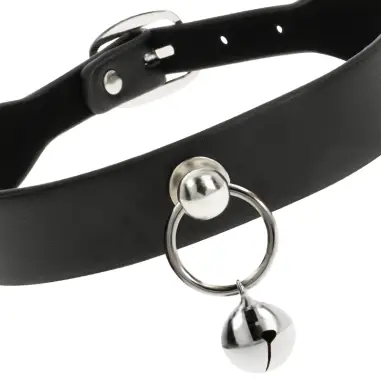Collar Cuero Vegano Accesorio Woman Cascabel/Aro - Ajustable