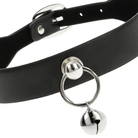 Collar Cuero Vegano Accesorio Woman Cascabel/Aro - Ajustable