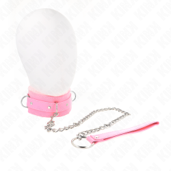 KINK - COLLAR CON CORREA 65 CM CON RESTRICCIONES ROSA AJUSTABLE 36-42 CM X 5.5 CM KINK COLLAR & GAG 2