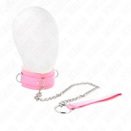 KINK - COLLAR CON CORREA 65 CM CON RESTRICCIONES ROSA AJUSTABLE 36-42 CM X 5.5 CM KINK COLLAR & GAG