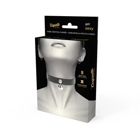 Collar Cuero Vegano Accesorio Woman Cascabel - Ajustable