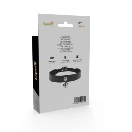 Collar Cuero Vegano Accesorio Woman Cascabel - Ajustable