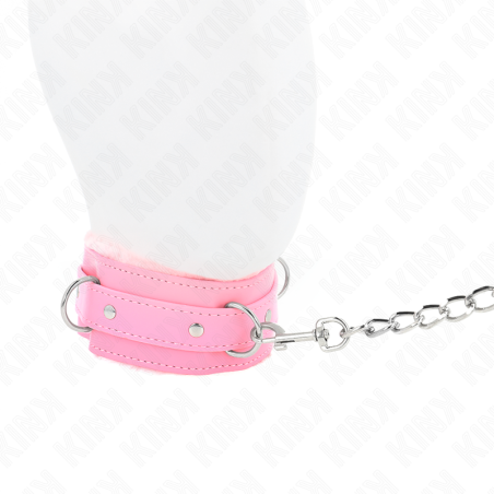 KINK - COLLAR CON CORREA 65 CM CON RESTRICCIONES ROSA AJUSTABLE 36-42 CM X 5.5 CM KINK COLLAR & GAG