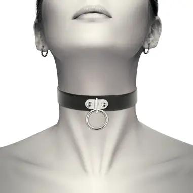 Collar Cuero Vegano Accesorio Woman Fetish - Ajustable