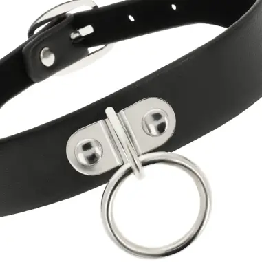 Collar Cuero Vegano Accesorio Woman Fetish - Ajustable