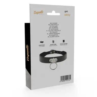 Collar Cuero Vegano Accesorio Woman Fetish - Ajustable