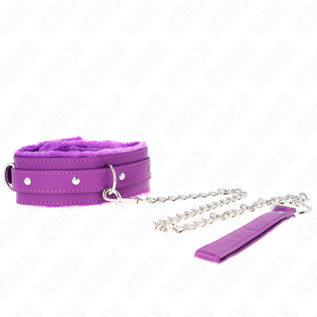 KINK - COLLAR CON CORREA 65 CM CON RESTRICCIONES MORADO AJUSTABLE 36-42 CM X 5.5 CM KINK COLLAR & GAG