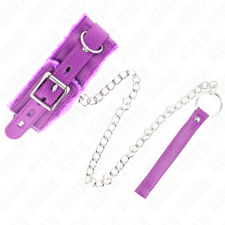 KINK - COLLAR CON CORREA 65 CM CON RESTRICCIONES MORADO AJUSTABLE 36-42 CM X 5.5 CM KINK COLLAR & GAG