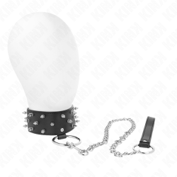 KINK - COLLAR CON CORREA 65 CM CON TACHUELAS PLATEADAS MODELO 5 AJUSTABLE 36-43 CM X 5 CM KINK COLLAR & GAG 2