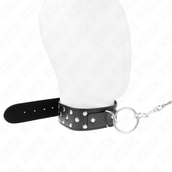 KINK - COLLAR CON CORREA 65 CM REMACHE ANILLA NEGRO AJUSTABLE 36-50 CM X 3.8 CM KINK COLLAR & GAG 2