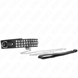 KINK - COLLAR CON CORREA 65 CM CON BRILLOS AJUSTABLE 37-42 CM X 5.3 CM KINK COLLAR & GAG