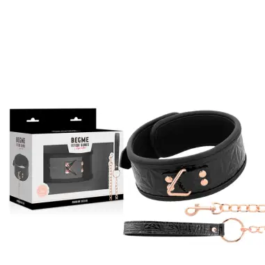Black Edition Collar Cuero Vegano con Forro de Neopreno