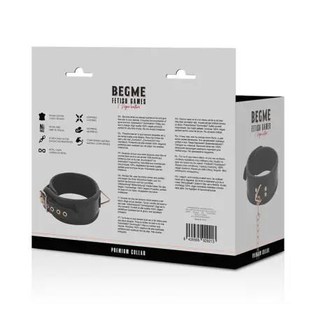 Black Edition Collar Cuero Vegano con Forro de Neopreno