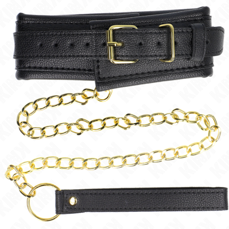 KINK - COLLAR CON CORREA ESPONJA IMITACIÓN CUERO MODELO 1 AJUSTABLE 37-54 CM X 3 CM KINK COLLAR & GAG