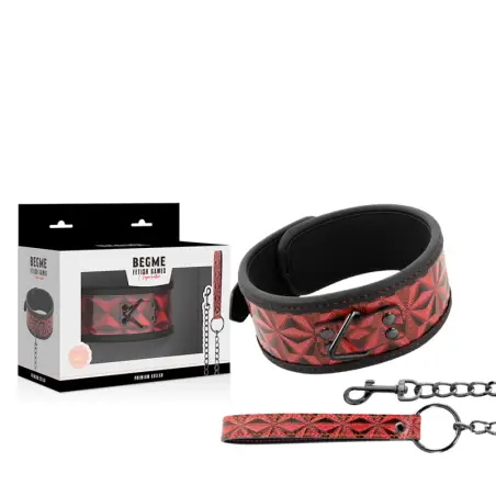 Red Edition Collar Cuero Vegano con Forro de Neopreno - BDSM