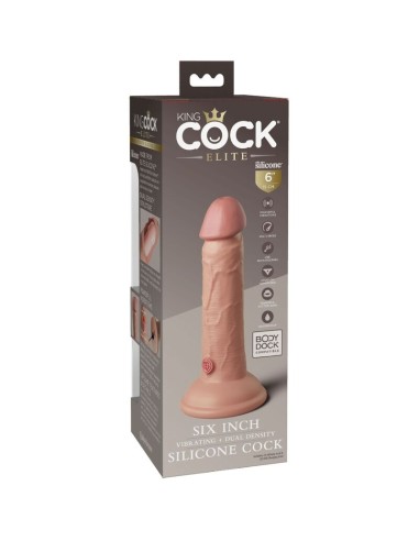 KING COCK - ÉLITE DILDO REALÍSTICO VIBRADOR & SILICONA 15.2 CM 