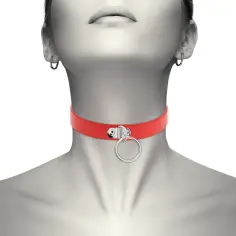COQUETTE CHIC DESIRE - COLLAR CUERO VEGANO ROJO ACCESORIO WOMAN FETISH 2
