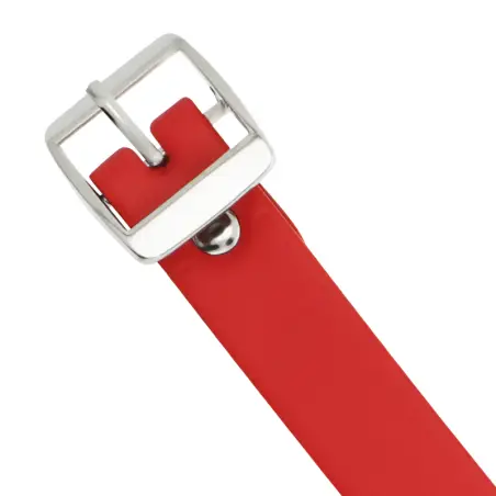 Collar Cuero Vegano Rojo Accesorio Woman Fetish - Ajustable