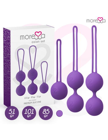 MORESSA - OSIAN SET Osian One 51 Gr / Osian Two 101 Gr / Osian Three 85 gr PREMIUM SILICONA LILA 