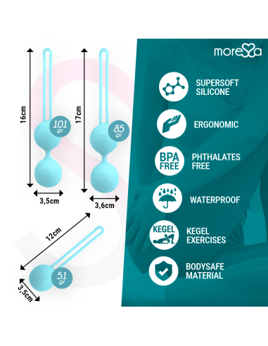 MORESSA - OSIAN SET Osian One 51 Gr / Osian Two 101 Gr / Osian Three 85 gr PREMIUM SILICONA TURQUESA 