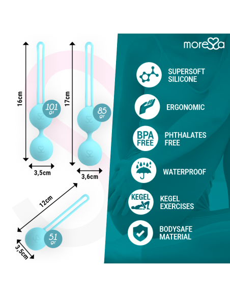 MORESSA - OSIAN SET Osian One 51 Gr / Osian Two 101 Gr / Osian Three 85 gr PREMIUM SILICONA TURQUESA 