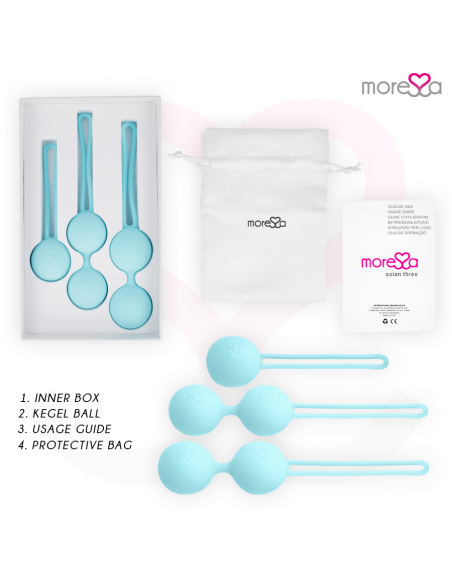 MORESSA - OSIAN SET Osian One 51 Gr / Osian Two 101 Gr / Osian Three 85 gr PREMIUM SILICONA TURQUESA 